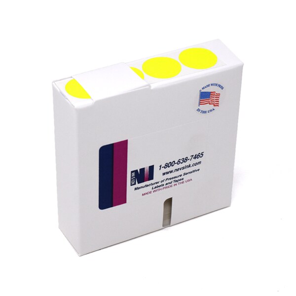 1-1/4" Color Coding Dots Yellow - Roll Form